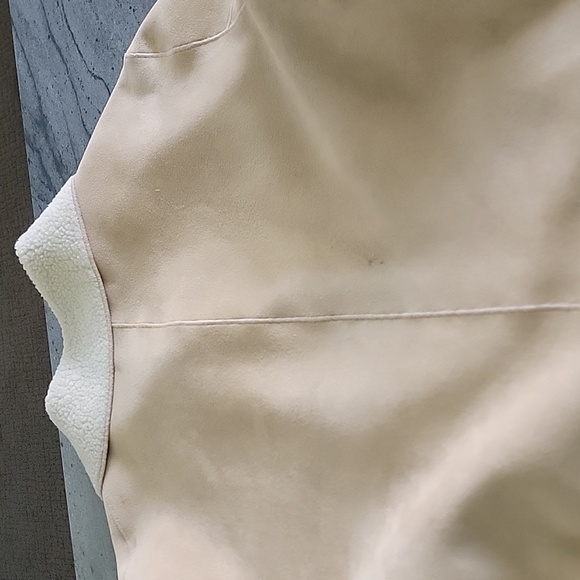 RENA ROWAN Faux Suede and Sherpa Jacket/Coat Tan Beige Size S - Picture 12 of 13